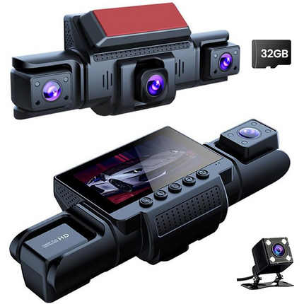 Dash Cam Front and Rear, Car Dash Camera with Backup Camera, 4 Channel 360 Dash Cam with Parking Mode and Night Vision