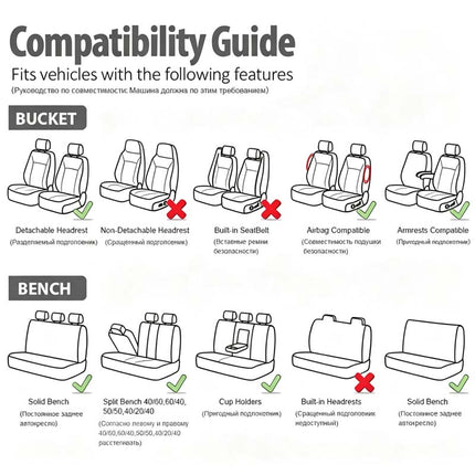 Car Seat Covers Full Set, Waterproof PU Leather Car Seat Covers – image 8