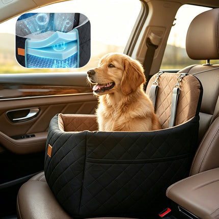 Dog Car Seats for Back Seat, Dog Travel Kennel with Side Zipper – image 7
