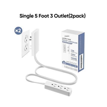 Outlet Cover Plate, Ultra Thin Outlet Concealer to Hide Plugs and Cords – image 10