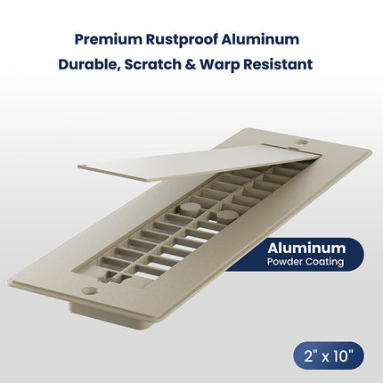 Floor Vent Covers, 2x10 Aluminum Heat Register Cover