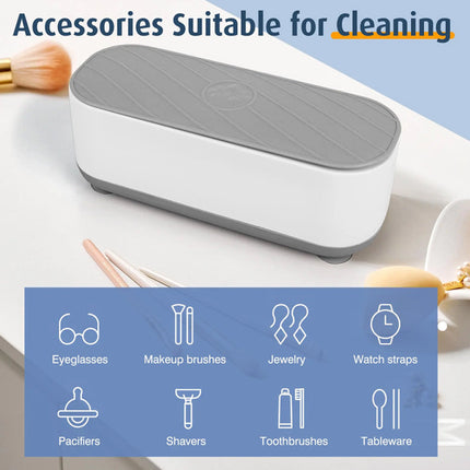 Ultrasonic Cleaner for Jewelry, Cordless Glasses Cleaner with Rechargeable Battery