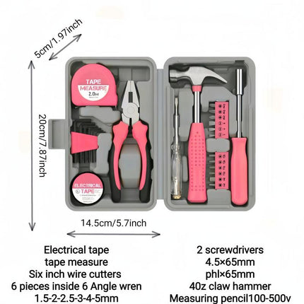 Household Tool Set with Storage Box, Home Tool Kit with Pliers