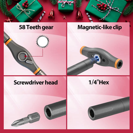 Magnetic Screwdriver Set 24 in 1, Multi Bit Screwdriver with Quick Change Handles – image 4
