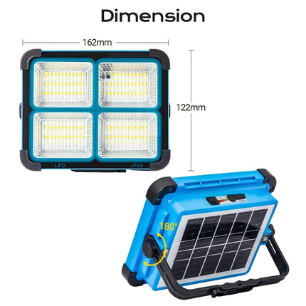 Rechargeable LED Work Light, Solar Work Light with Power Bank