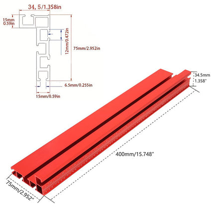 Table Saw Miter Gauge with Aluminum Fence and Flip Stop, Woodworking Tools