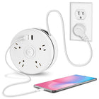 Retractable Power Strip with USB, Surge Protector Power Strip with 4 Outlets, Retractable Extension Cord for Travel