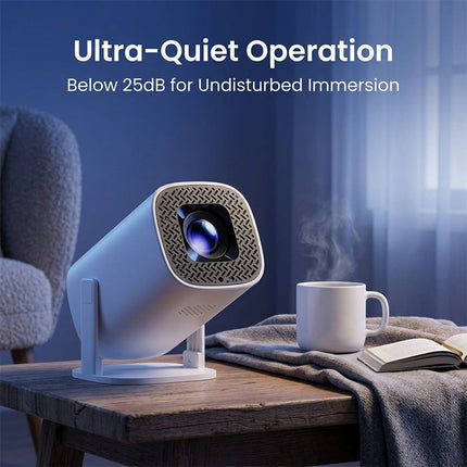 Portable Projector with WiFi 6 and Bluetooth, Smart Mini Projector with Auto Keystone