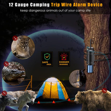 Perimeter Alarm for Camping, 12 Gauge Trip Wire Alarm Device