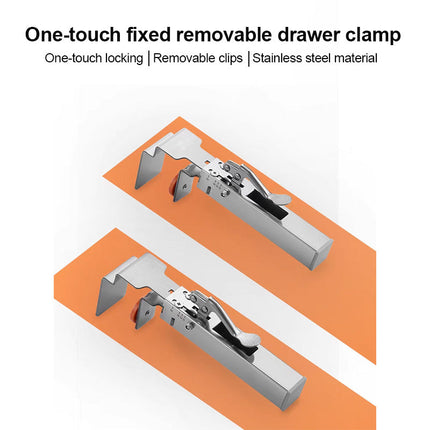Drawer Front Clamp, Stainless Steel Drawer Clip with Adjustable Width