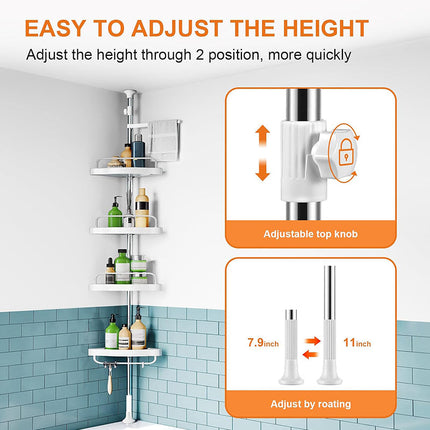 Wall Shelf for Bathroom, Shower Caddy with Hooks – image 5