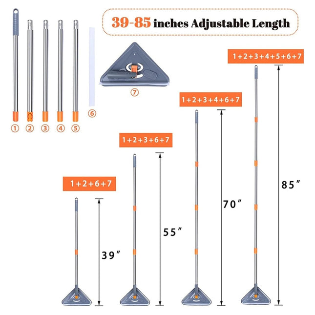 Microfiber Mop, Wall Mop with Long Handle, Baseboard Cleaner, Ceiling Fan Cleaner, Wet and Dry Microfiber Duster_01
