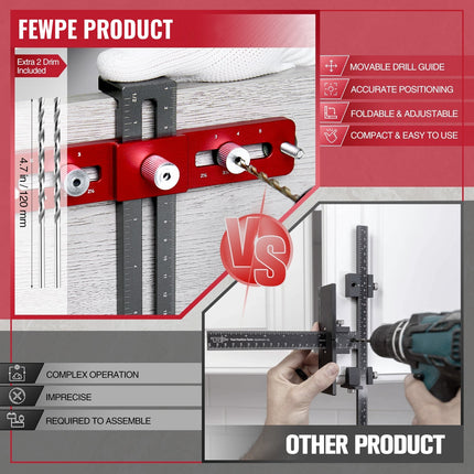 Cabinet Hardware Jig, Woodworking Jig with Drill Guide – image 4