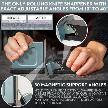 Rolling Knife Sharpener with Whetstones, Knife Sharpening Stones