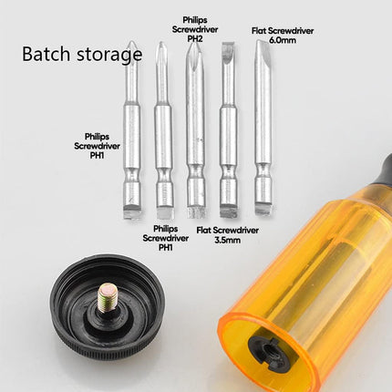Ratchet Screwdriver with 5 Magnetic Heads, Push Pull Ratcheting Screwdriver – image 4