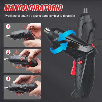 Electric Screwdriver with Bits, Mini Power Screwdriver with 90 Degree Folding Grip – image 5