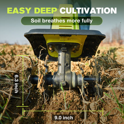 Tiller Cultivator, Cordless Garden Tiller with 2 Batteries