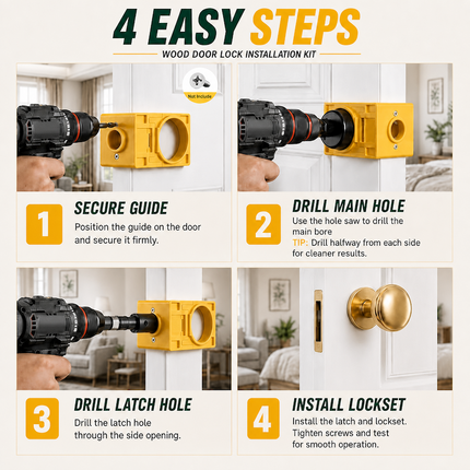 Door Lock Installation Kit, Door Lock Jig for Interior Wood Doors – image 5