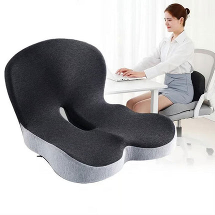 Memory Foam Seat Cushion with Lumbar Support, Ergonomic Office Chair Cushion for Sciatica