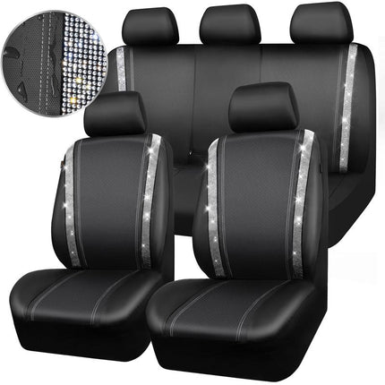 Leather Car Seat Covers with Rhinestones – image 10
