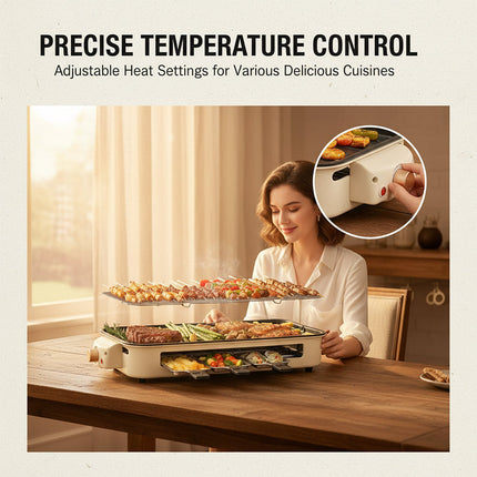 Indoor Electric Grill, 2 in 1 Steak Grill