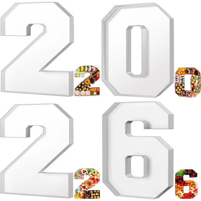 Fillable Number Serving Tray 2026, Charcuterie Board for Graduation Party Decorations, Dessert Tray, Table Centerpiece_01