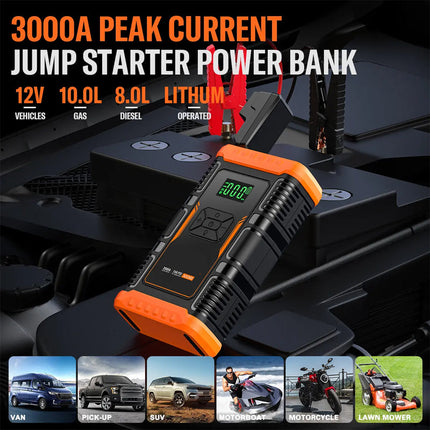 Portable Jump Starter, Portable Air Compressor Tire Inflator