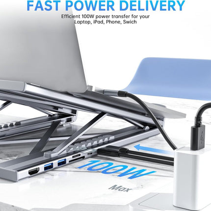 Laptop Docking Station, USB C Docking Station 8 in 1 with 4K HDMI