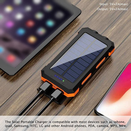 Portable Charger, Solar Power Bank with Dual LED Flashlight, Waterproof Camping Power Bank, Portable Phone Charger – image 6