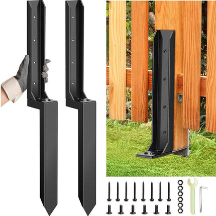 Fence Post Repair Kit, H Shaped Metal Post Anchor and Brace for Fence Repair – image 4