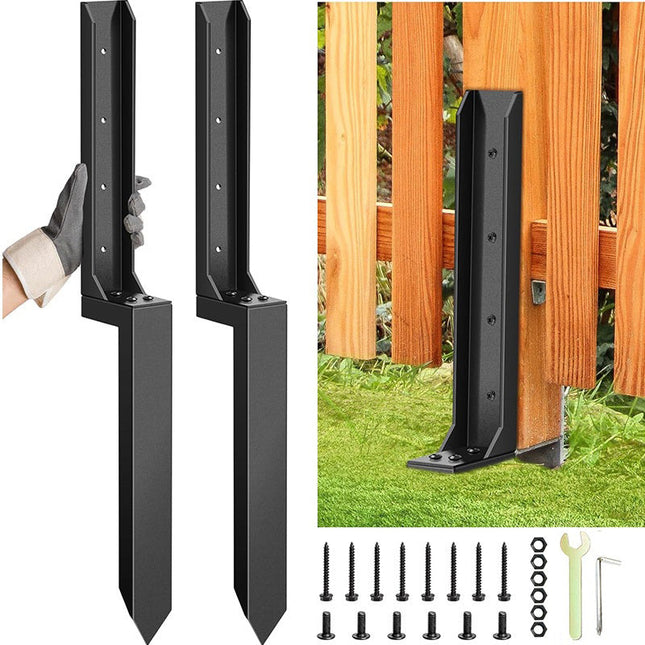 Fence Post Repair Kit, H Shaped Metal Post Anchor and Brace for Fence Repair, Heavy Duty Fence Post Stakes_03