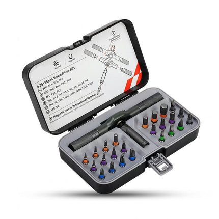 Precision Screwdriver Set with Ratchet Handle, Magnetic Ratchet Screwdriver with S2 Bits