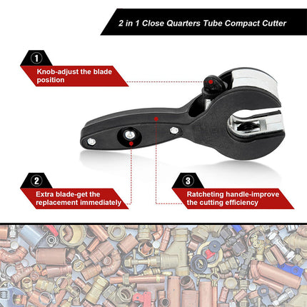 Tubing Cutter for Copper Pipe 1/4 to 7/8 Inch, Mini Tube Cutter – image 6