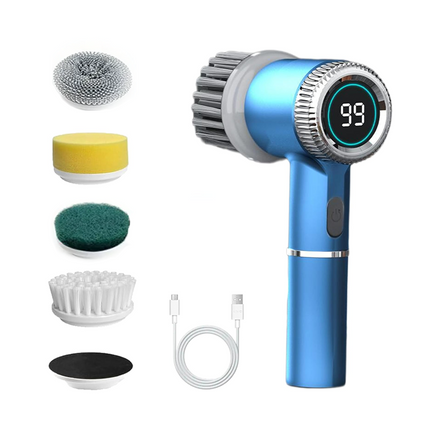 Electric Bathroom Scrubber, Cordless Power Scrubber with 5 Heads, Scrub Brush for Tub and Tile, Kitchen Cleaning Brush