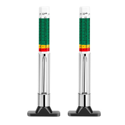 Tire Tread Depth Gauge Universal, Color Coded Tire Wear Indicator with Pocket Clip, Automotive Tools and Car Accessories