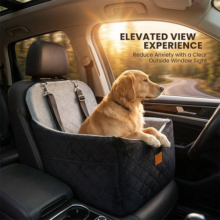 Dog Car Seats for Back Seat, Dog Travel Kennel with Side Zipper – image 13