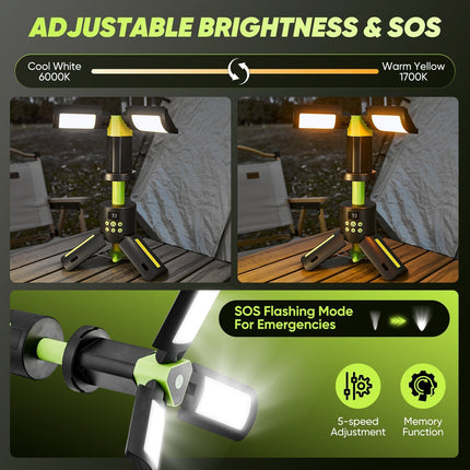 Rechargeable Camping Lantern with Telescopic Stand, Battery Lantern for Camping Gear
