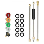 3 Pcs * Pressure Washer Extension Wand + 5 Pcs * Nozzle