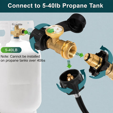 Propane Tank Gauge, Universal Propane Cylinder Gauge Level Indicator for 5 to 40 lb Tanks – image 6