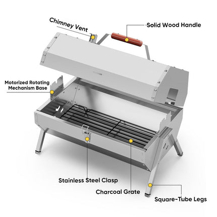 Portable Electric BBQ Grill with Rotisserie, Tabletop Electric Grill – image 7