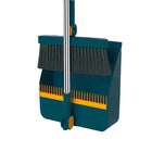Rotating Broom and Dustpan Set, Sweeping Broom with 180 Degree Angled Head, Floor Cleaning Tools with Clip On Dustpan