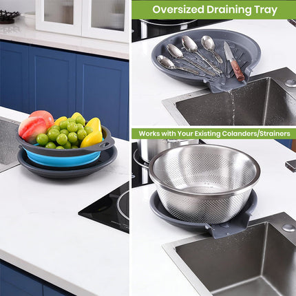 Collapsible Kitchen Strainer Set of 3, Collapsible Colander with Self Draining Base – image 7