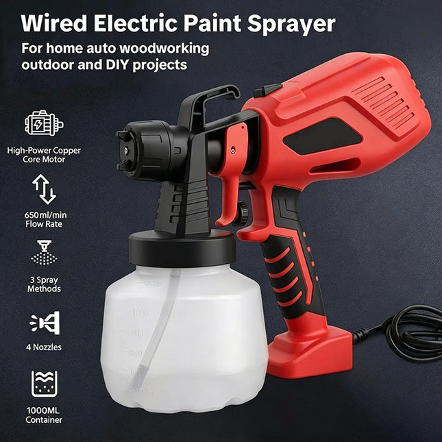 Electric Paint Sprayers, Handheld Spray Paint Gun with 4 Nozzles, Paint Sprayer for Cabinets and Furniture_01