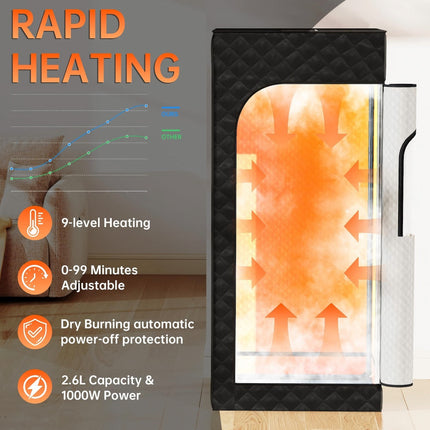 Portable Sauna for Home, Steam Sauna Box with Folding Chair and Remote