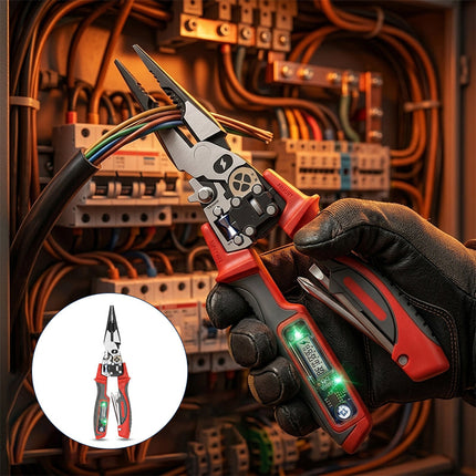 Wire Stripper Pliers, Wire Cutter and Wire Stripping Tool with Voltage Tester