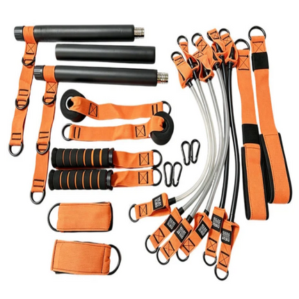 Pilates Bar Kit with Resistance Bands, Portable Home Gym Workout Bar, Pilates Equipment, Compact Gym Equipment