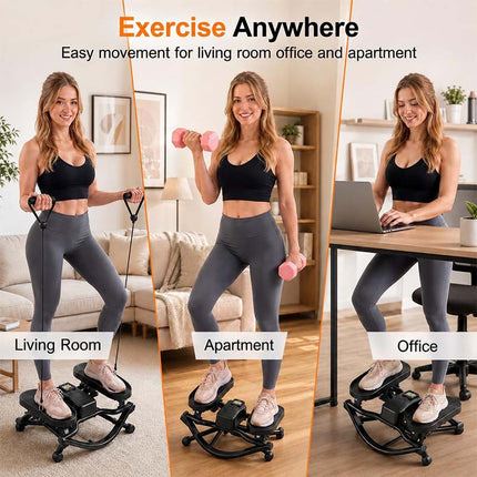 Mini Stair Stepper with Resistance Bands, Low Impact Cardio Machine for Home Workouts – image 9