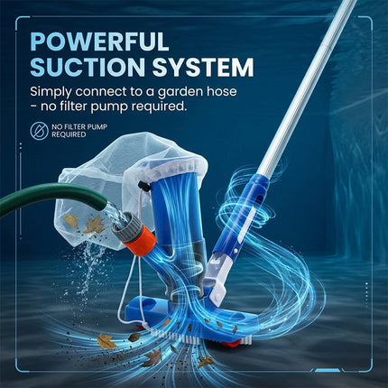 Pool Vacuum for Above Ground Pool, Garden Hose Powered Cleaner for Spas