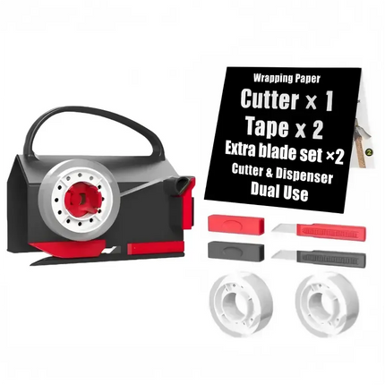 Wrapping Paper Cutter with Tape Dispenser, Gift Wrapping Tool for Holidays – image 13