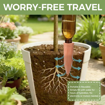 Terracotta Watering Spikes, Self Watering Spikes for Wine Bottles – image 5
